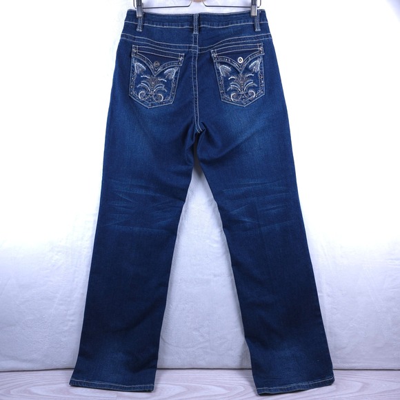 Midnight Velvet Women's Embellished Pocket Jeans Denim Dark Wash Stretch Size 12 - Picture 1 of 9
